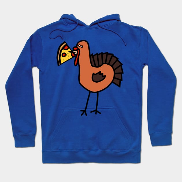 Thanksgiving Turkey Eating Pizza Hoodie by ellenhenryart